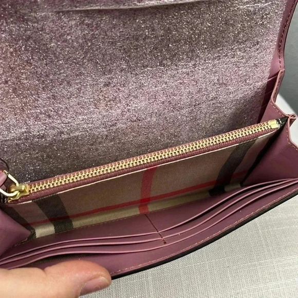 NWT Authentic Burberry Dusty Pink Hamilton Soft Grain Leather Wallet Bi-fold - Picture 7 of 16